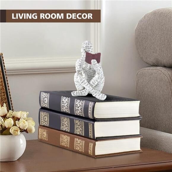 Home Decor Pulp Reading Women Thinker Statue Aesthetic Sculpture Room - Picture 4 of 7